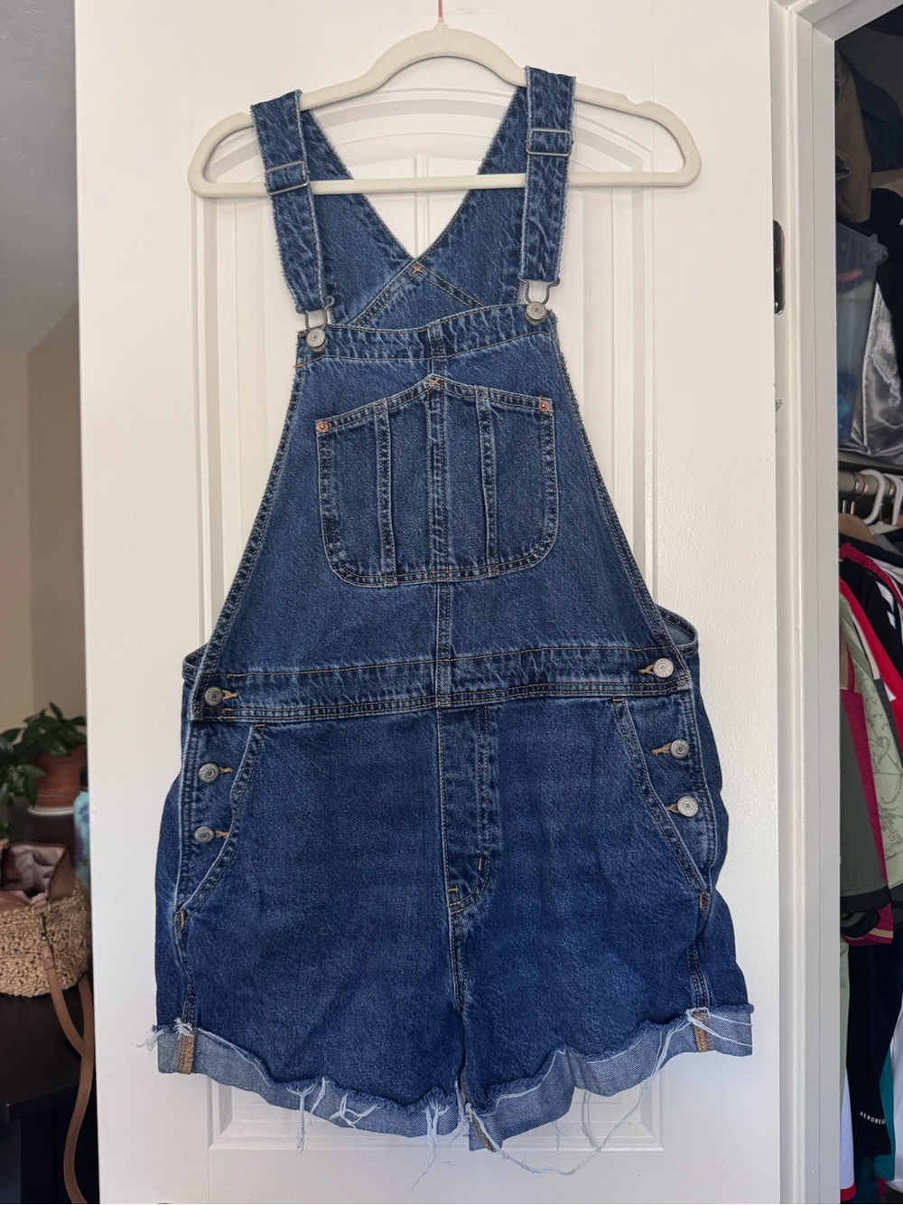 Old Navy L Denim Short Overalls - Classic Blue